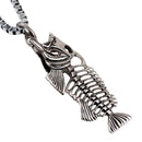 Fish Bone Pendant Necklace Men Fashion Clavicle Long Chain Jewelry Gifts