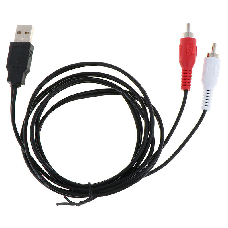 Dual RCA Male to USB Male A Composite Adapter Audio Video Data Extension CabME