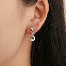 Fashion Stars Moon Dangle Rhinestone Earrings Women Jewelry Shiny Ear Drop