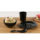 Dinnerware Set Kitchen Banquet 4 Piece Dinner Plates Cups Dishes Black 3