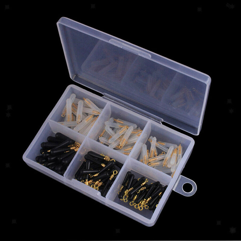 120pcs/set Black/White Fishing Gear Rotating Silicone Fishing Floating Float