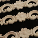 4xFloral Wood Carved Corner Applique Decorate Frame - 27X4X0.8cm