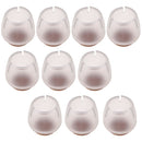 10x Chair Leg Caps Coffee Table Glides Flexible Ends Clear Round Leg 17-21mm