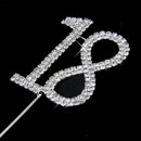 18th Birthday Number Cake Topper Sparkling Rhinestone Crystals Anniversary