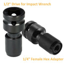 1/2'' Square to 1/4'' Adapter 1/2"Drive to1/4"Hex Shank Socket Converter 50mm TR