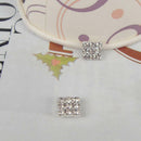 Mens Womens Clip On Earrings Rhinestone Diamante Square Magnetic Jewelry