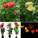 New Outdoor Landscape Light Solar Power 3 LED Rose Flower Lamp for House Garden