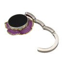 Textured Shimmery Zinc alloy Handbag Womens Foldable Purse Hook purple