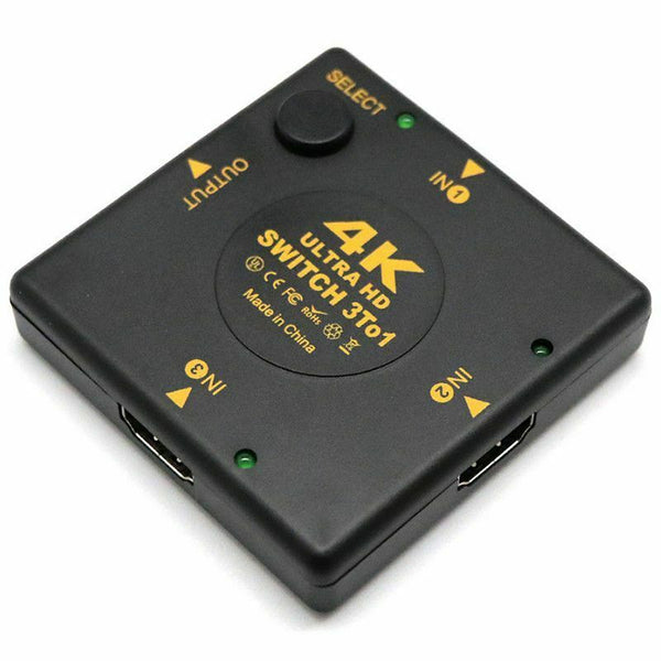 4K HDMI Switch Box Selector 3 In 1 Out kvm Audio Extractor Hub Splitter Swi G7Z2