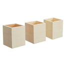 3-Pack Unfinished Wooden Pen and Pencil Holder Cups for Office Desk Organiz K2F1