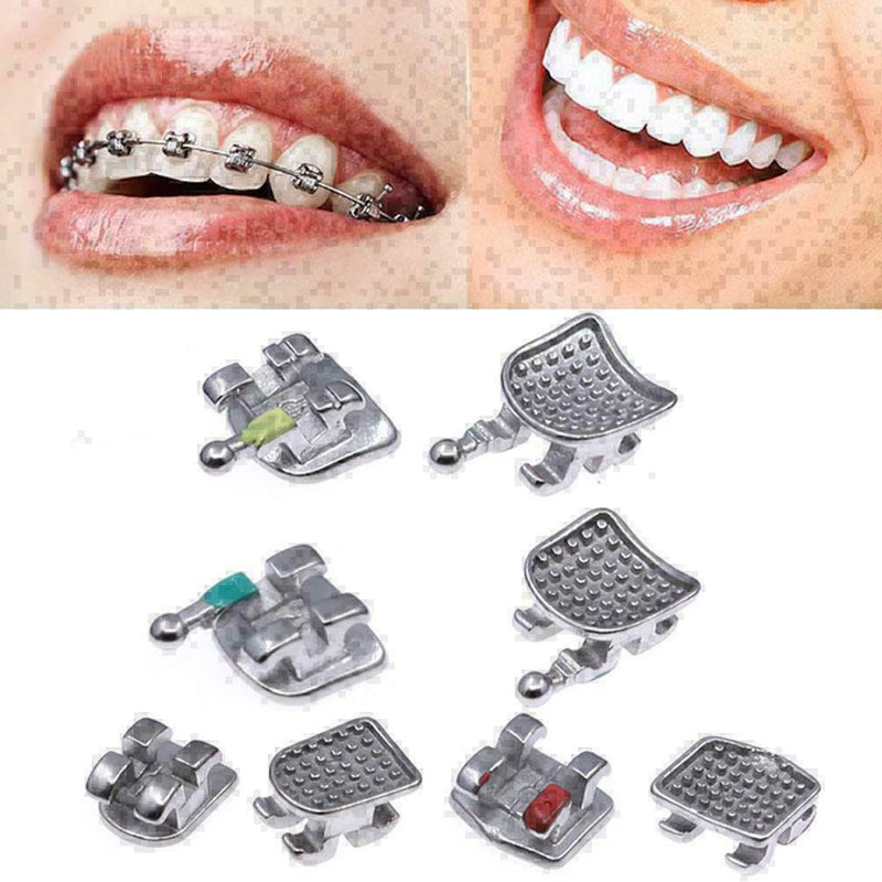 20 X Dental Metal Brackets Brace Orthodontic Standard MBT 345 New 022 hooks N8O4
