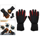 Winter Electric Heated Glove Rechargeable Battery Warm Hand Sport Black+Red
