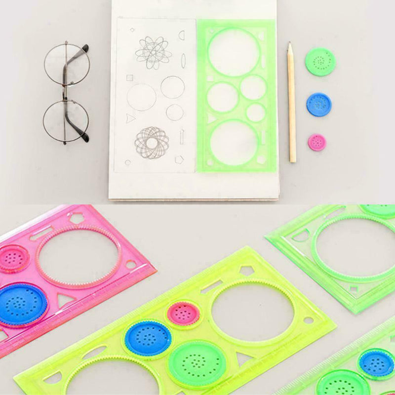1pcs Multifunctional Children Variety Spirograph Drawing V Plastic Color Ru M1P8