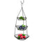 Plants Fruit Basket Pierced Country Style Home Space Saving Chain Hanging 3 Tier