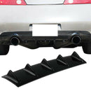 Shark Fin 5 Wing Lip Diffuser 23"x 6" Rear Bumper Chassis Black ABS Univer FT