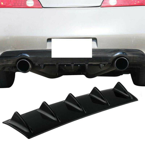 Shark Fin 5 Wing Lip Diffuser 23"x 6" Rear Bumper Chassis Black ABS Univer FT