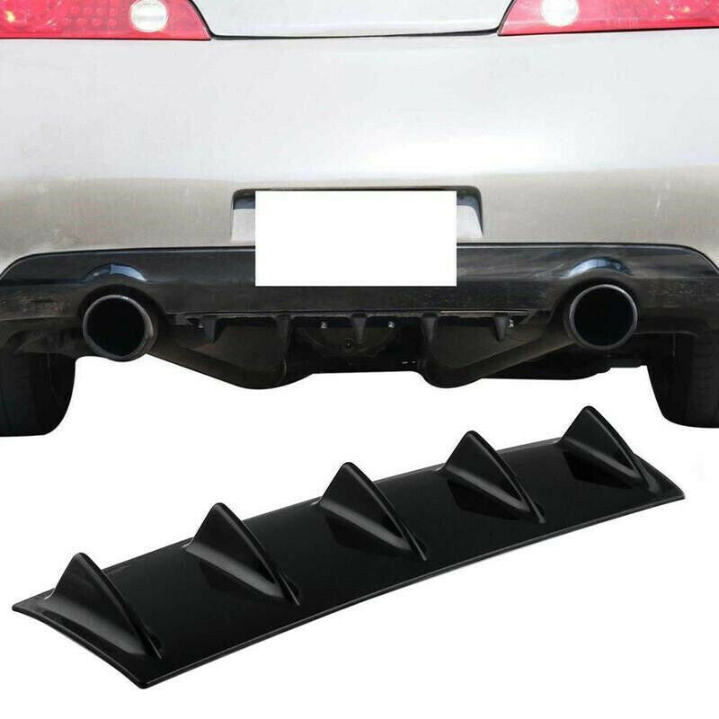 Shark Fin 5 Wing Lip Diffuser 23"x 6" Rear Bumper Chassis Black ABS Univer FT