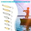 31pcs Metal Artificial Sequins Fishing Lure Hard Bait 132g with Single Hook