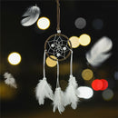 Dream Catcher With White Feathers Beads Wall Hanging Decor Craft Car Ornament SP