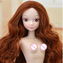 1/6 Girl BJD Makeup Face Head Sculpt Brown Hair for DOD SD DD Female Custom