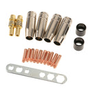 19pcs Mig Welding Torch MB 15AK Accessories Kit Brass Nozzle and Contact Tips
