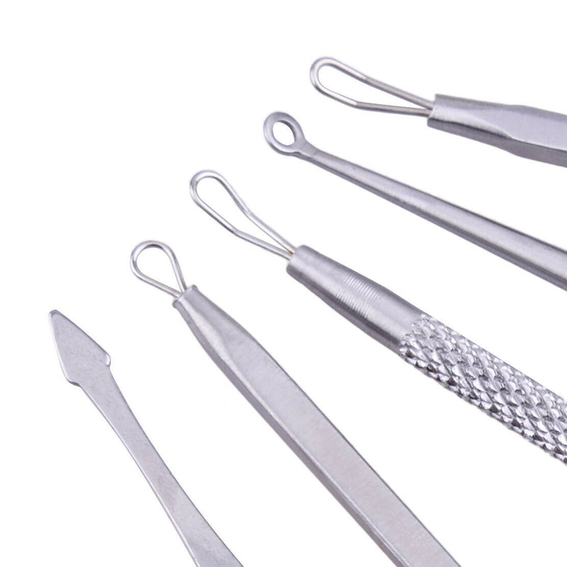 5pcs Blackhead Acne Comedone Pimple Blemish Remover Extractor Needles Clean Kit
