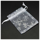 50 PCS Christmas Snowflake Transparent yarn Pouch Wedding Favour Gift Draws A4J5