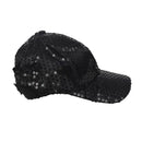 Glitter Hip Hop Dancer Hat Sparkling Bling Sequin Baseball Club Cap Black Y8R1