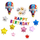 Multicolor Happy Birthday Hot Air Foil Balloon Set Party Decoration