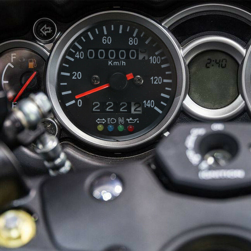 Motorcycle Speedometer Odometer 12V Motorcycle Dual Speed Meter w/ Indicator