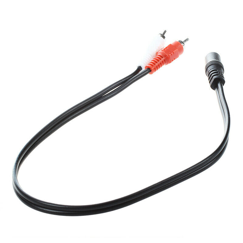 2 Pcs 3.5mm Female Stereo to 2 RCA Male AV Audio Aux Video Cable Cord Adapt I2P8