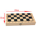 Folding Chess Board Wooden Chess Set 3 1 Board Game for Chess Lovers 24x24cm