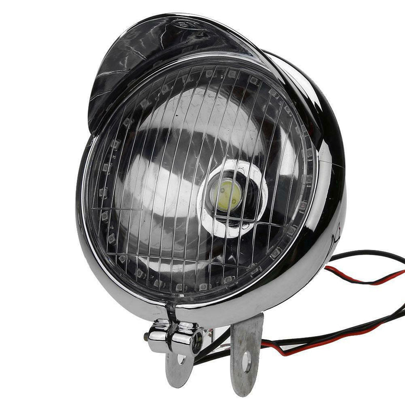 Motorcycle LED Headlight Passing Light Angel Eye 12V Spot Lamp Universal