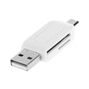 USB2.0 Micro USB OTG Card Reader for TF SD Memery Card for PC Phone (White) A