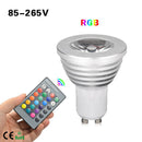 RGB LED Light Bulb, Color Changing Light Bulb, 280LM, 3W GU10 Base, Flood Light
