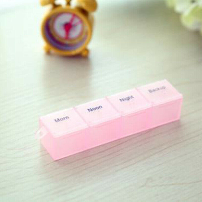 2pcs Medicine Organizer Rainbow Weekly Pill Box Storage Container 7 Day C GAB