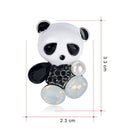 Fashion Wedding Bridal Crystal Enamel Animal Panda Corsage Banquet Brooch Pin Gw