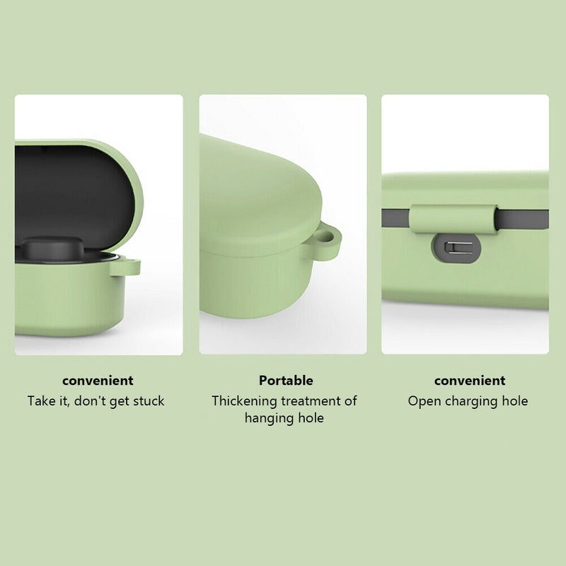 Portable Protective Silicone Case w/Buckle for QCY T1S/T2C/T1X/QS2/T2S Earbuds