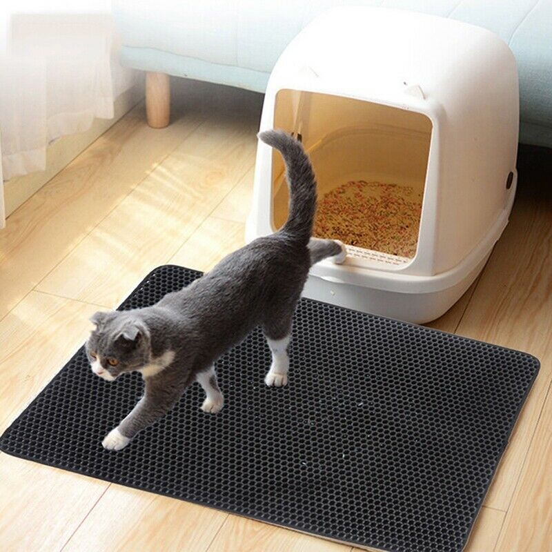 Pet Cat Litter Mat EVA Double-Layer Cat Litter Trapper Mats with Waterproof