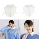 2Pieces Women's Detachable Lace Dickey Collar Blouse Half Shirt False Collar