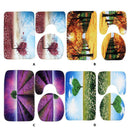 3pcs Nature View Bath Mat Set Anti Slip U Shape Floor Rugs Toilet Cover (C)