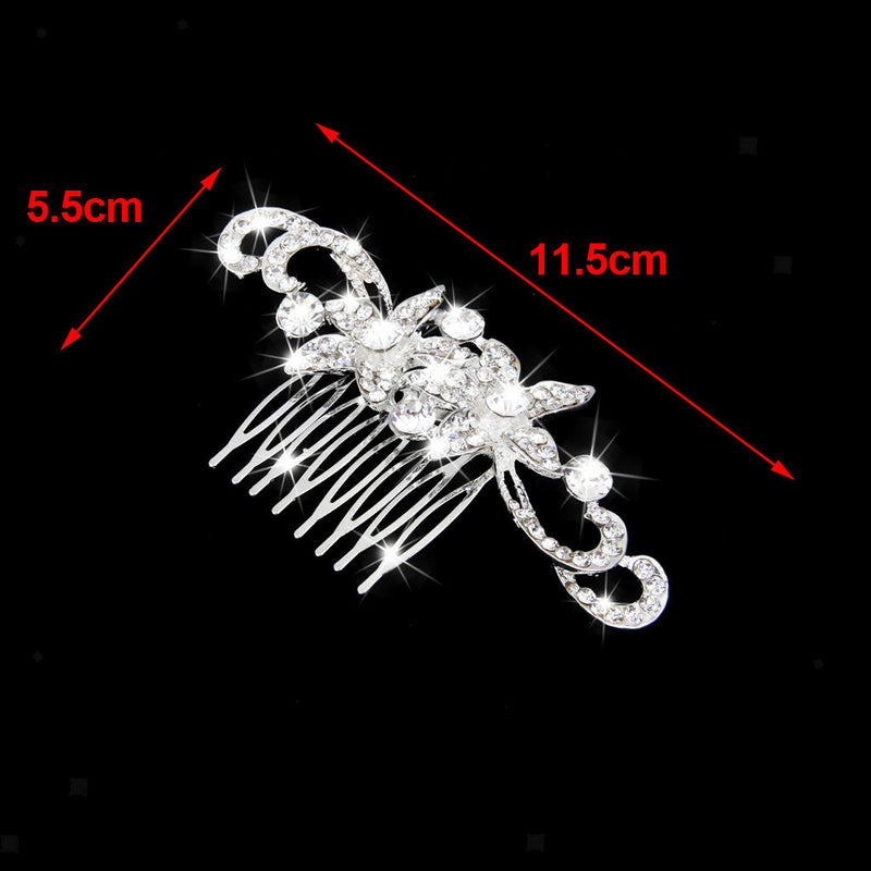 Bridal Wedding Bride Crystal Hair Clip Comb Slide Headdress Tiara Jewelry