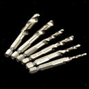 Set of 6Pcs 1/4'' Metric Hex HSS M3-M10 Composite Tap Thread Spiral Drill Bit