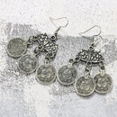 Bohemian Coin Hippie Tibetan Tribal Dangle Hook Earrings Coin Ear Stud Jewe %o