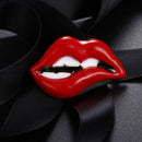 Fashion Women Red Lips Brooch Pin Collar Decoration Badge Corsage Jewelry GS Gw