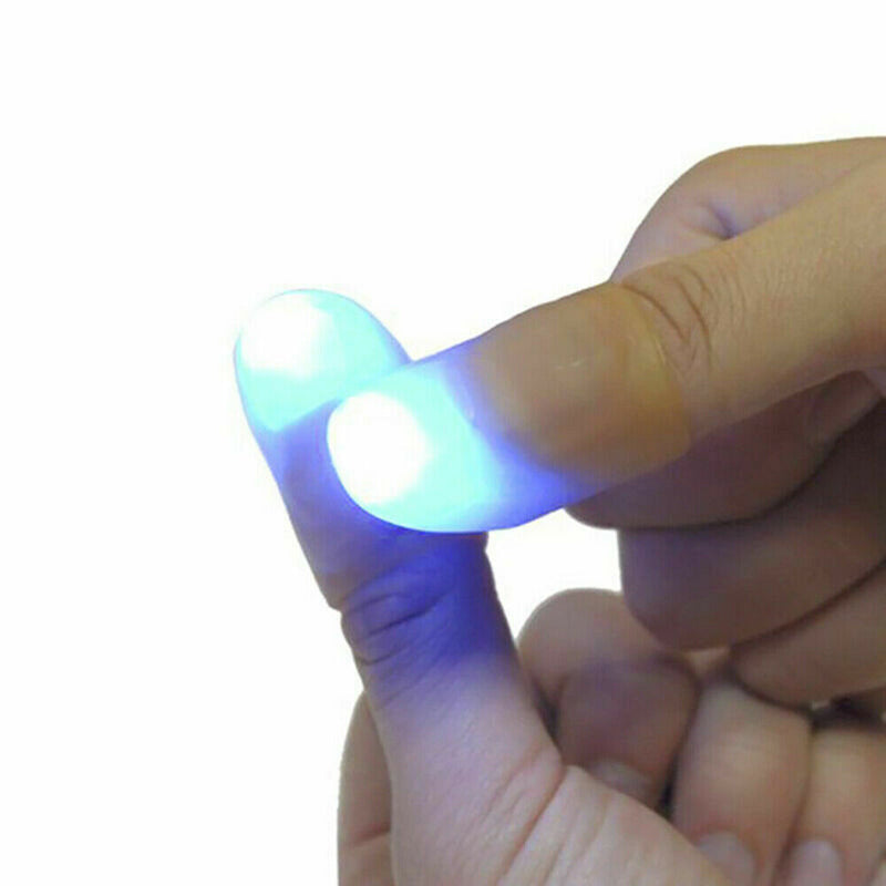 2 x LED Finger Thumbs Light Magic Trick Prop Party Bar Flashlight Magic Toys New
