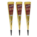 3pc dark red instant herbal henna cones temporary tattoo kit body art paint LJ