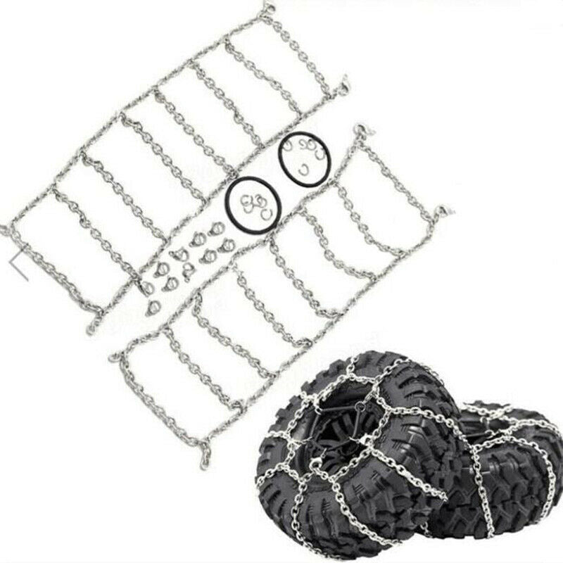 2Pcs Metal 120mm 1.9Inch Tires Snow Chain for 1/10 RC Rock Crawler Traxxas  I7F9