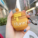 Honey Pot Protective Case Silicone Cover Shell with Carabiner for Airpods 1/2