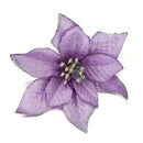 10x Glitter Poinsettia Flower Christmas Wreath Tree Decorations Xmas Craft New